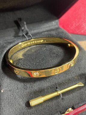 Cartier-Style Love Gold Screw Bracelet